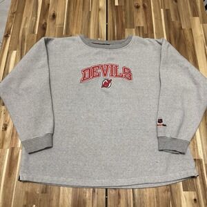 Vintage New Jersey Devils Sweatshirt Mens XL Gray NHL Coolest Game Crewneck 90s